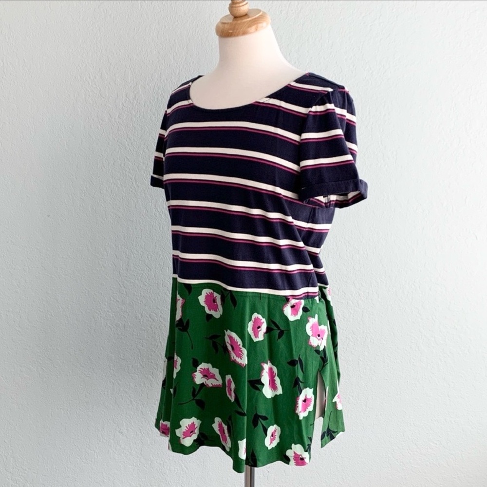 Anthropologie Sonja Striped Floral Tunic Top - Picture 8 of 14